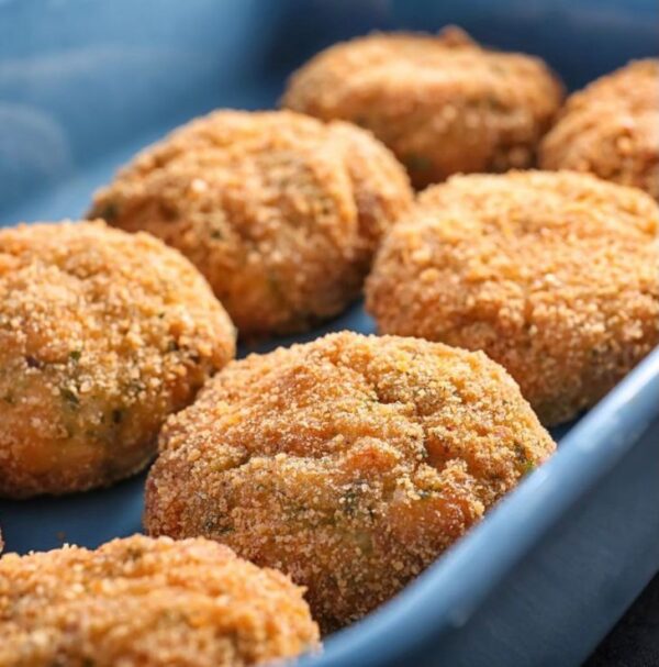 polpette di tonno, patate e peperoni